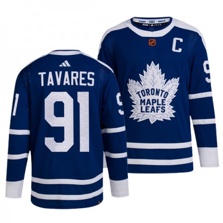 Män Ishockey Toronto Maple Leafs tröja John Tavares 91 Adidas 2022-23 Blå Reverse Retro 2.0 Authentic